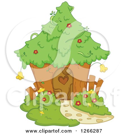 Clipart of an Enchanted Fairy House - Royalty Free Vector Illustration by BNP Design Studio