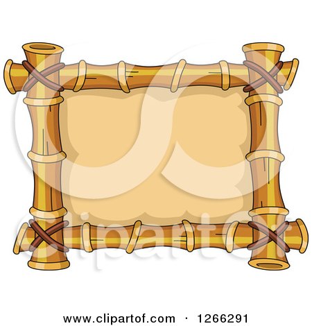 Clipart of a Bamboo Frame - Royalty Free Vector Illustration by BNP Design Studio