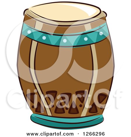 Clipart of a Tiki Party Drum - Royalty Free Vector Illustration by BNP Design Studio