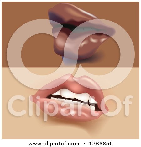 Clipart of Feminine Lips and Mouths - Royalty Free Vector Illustration by dero