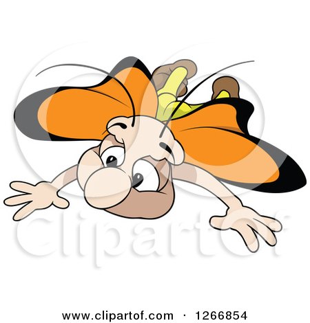 Clipart of a Butterfly in Flight - Royalty Free Vector Illustration by dero
