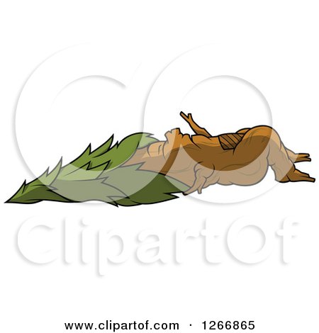 Clipart of a Sleeping Conifer Tree - Royalty Free Vector Illustration by dero