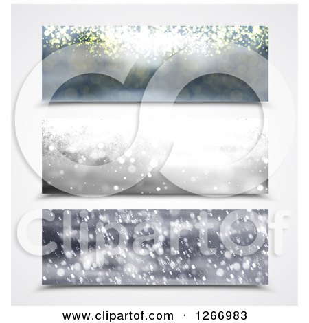 Clipart of a Trio of Sparkle Website Banner Headers - Royalty Free Vector Illustration by vectorace