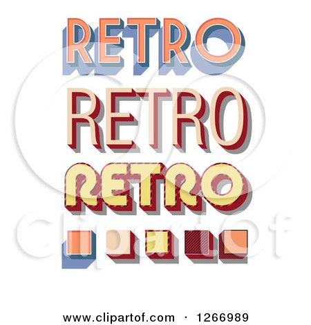 Clipart of Retro Text Designs - Royalty Free Vector Illustration by vectorace