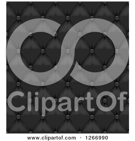 Clipart of a Black Leather Upholstery Seamless Background - Royalty Free Vector Illustration by vectorace