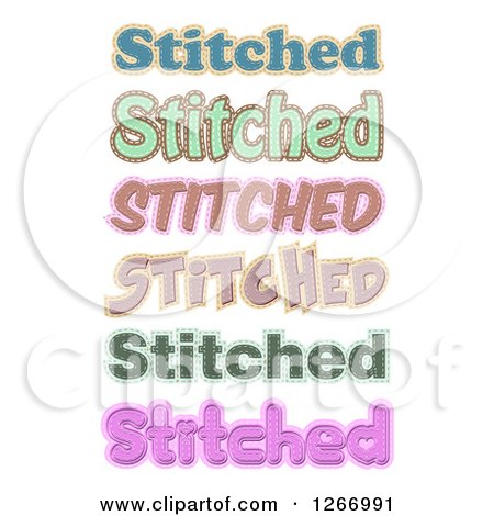 Clipart of Stitch Text Designs - Royalty Free Vector Illustration by vectorace