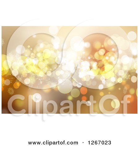Clipart of a Background of Snowflakes and Sparkles - Royalty Free Illustration by KJ Pargeter