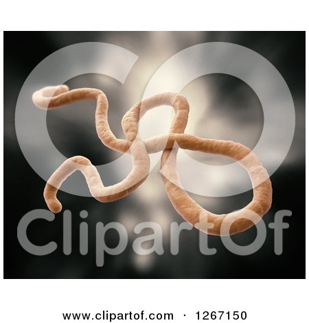 Clipart of a 3d Model of the Ebola Virus over Blur - Royalty Free Illustration by Mopic