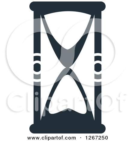 Clipart of a Navy Blue Hourglass - Royalty Free Vector Illustration by Vector Tradition SM