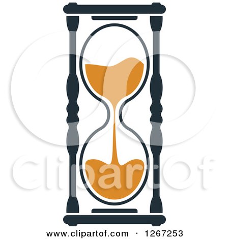 Clipart of a Navy Blue and Orange Hourglass 2 - Royalty Free Vector Illustration by Vector Tradition SM