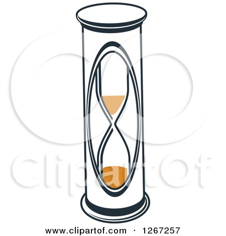 Clipart of a Navy Blue and Orange Hourglass 4 - Royalty Free Vector Illustration by Vector Tradition SM