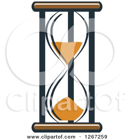 Clipart of a Navy Blue Brown and Orange Hourglass - Royalty Free Vector Illustration by Vector Tradition SM