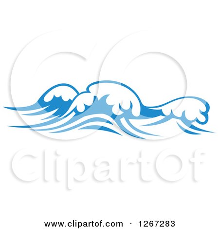 Clipart of Blue Ocean Waves - Royalty Free Vector Illustration by Vector Tradition SM