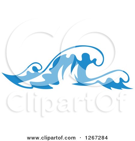 Clipart of Blue Ocean Waves 10 - Royalty Free Vector Illustration by Vector Tradition SM