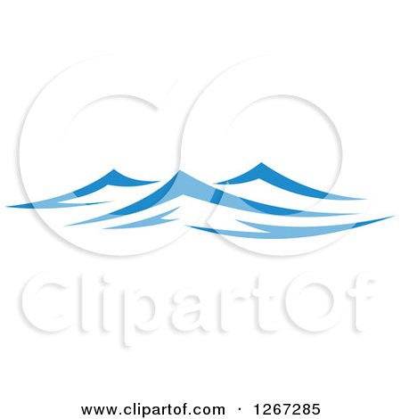 Clipart of Blue Choppy Ocean Waves - Royalty Free Vector Illustration by Vector Tradition SM