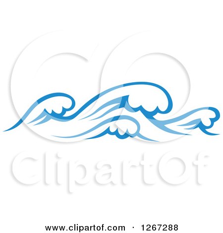Clipart of Blue Ocean Waves 3 - Royalty Free Vector Illustration by Vector Tradition SM
