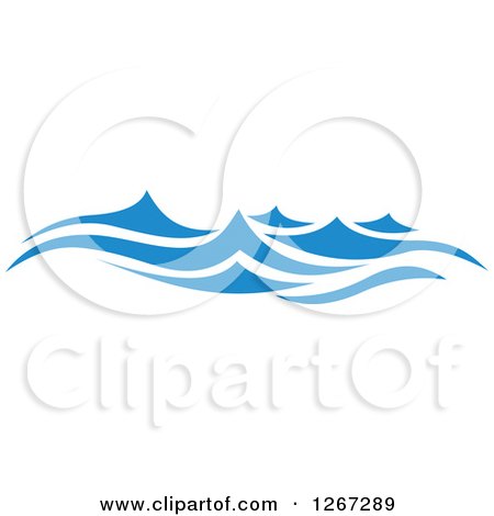 Clipart of Blue Ocean Waves 4 - Royalty Free Vector Illustration by Vector Tradition SM