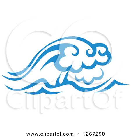Clipart of Blue Ocean Waves 5 - Royalty Free Vector Illustration by Vector Tradition SM