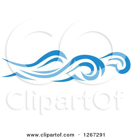 Clipart of Blue Ocean Waves 6 - Royalty Free Vector Illustration by Vector Tradition SM