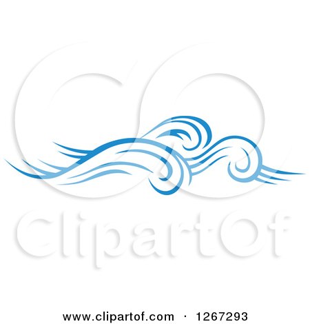 Clipart of Blue Ocean Waves 8 - Royalty Free Vector Illustration by Vector Tradition SM