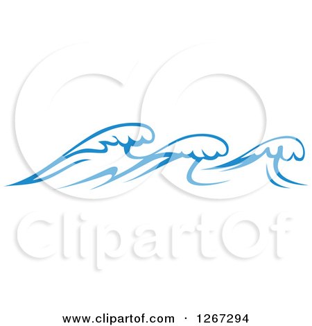 Clipart of Blue Ocean Waves 9 - Royalty Free Vector Illustration by Vector Tradition SM