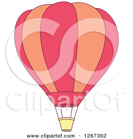 Clipart of a Pink and Orange Hot Air Balloon - Royalty Free Vector Illustration by Vector Tradition SM