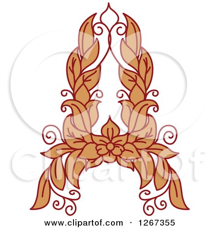 Clipart of a Floral Capital Letter a with a Flower - Royalty Free Vector Illustration by Vector Tradition SM