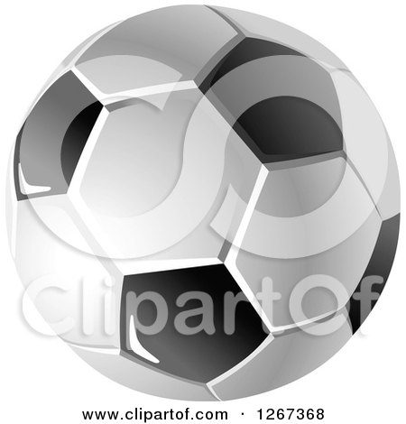 Clipart of a Grayscal Soccer Ball - Royalty Free Vector Illustration by Vector Tradition SM