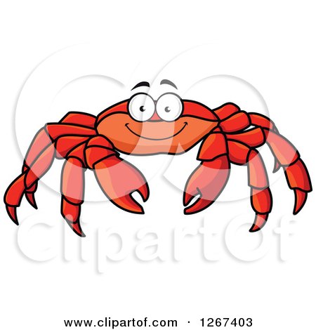 Clipart of a Happy Red Crab Character - Royalty Free Vector Illustration by Vector Tradition SM
