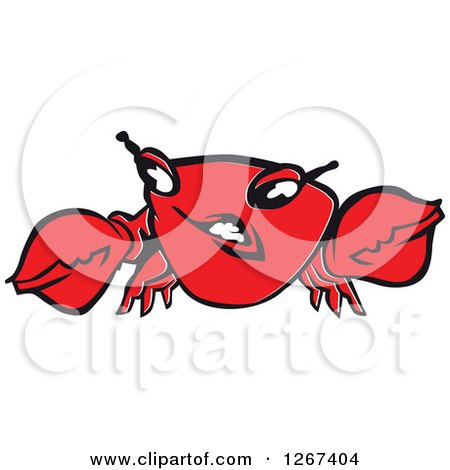 Clipart of a Mad Red Crab Character - Royalty Free Vector Illustration by Vector Tradition SM