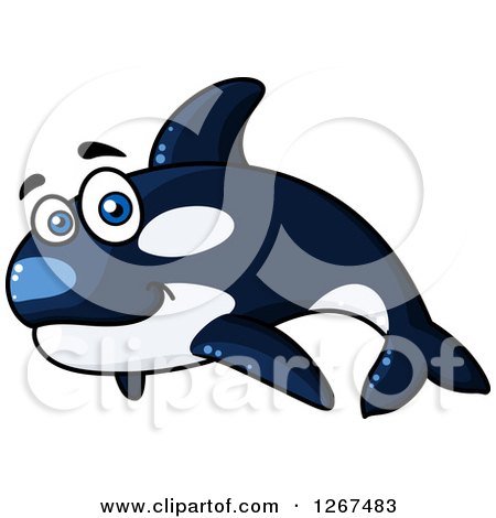 Clipart of a Happy Cartoon Orca Killer Whale - Royalty Free Vector Illustration by Vector Tradition SM
