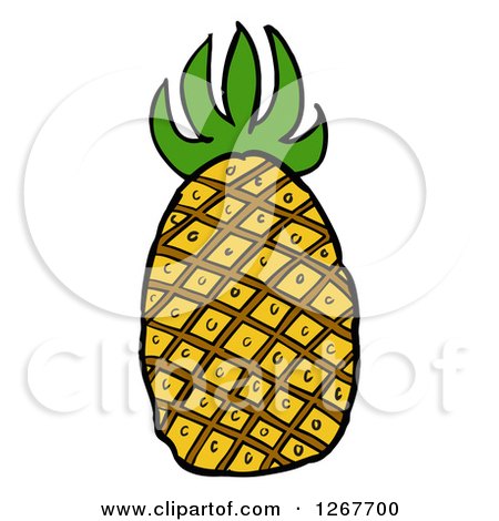 Clipart of a Tropical Pineapple - Royalty Free Vector Illustration by LaffToon