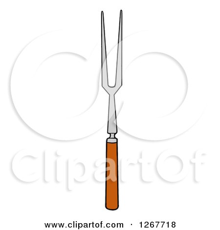 Clipart of a Bbq Fork - Royalty Free Vector Illustration by LaffToon