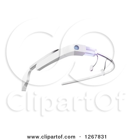 Clipart of 3d Google Glass Eyewear over White - Royalty Free Illustration by Mopic