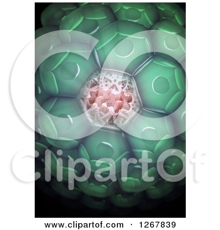 Clipart of a 3d Nano Technology Mechanism Biohacking Concept - Royalty Free Illustration by Mopic