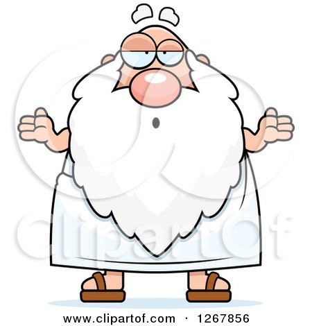 Clipart of a Careless Shrugging Father Time Senior Man - Royalty Free Vector Illustration by Cory Thoman