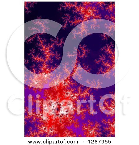 Clipart of a Red and Purple Fractal Spiral Background - Royalty Free Illustration by oboy