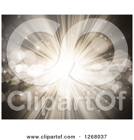 Clipart of a Burst of Light and Flares - Royalty Free Illustration by KJ Pargeter