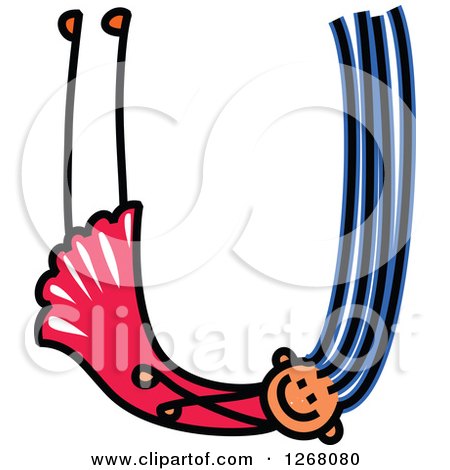 Clipart of a Stick Girl Forming Letter U - Royalty Free Vector Illustration by Prawny
