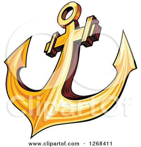 Clipart of a Golden Ships Anchor 2 - Royalty Free Vector Illustration by Vector Tradition SM