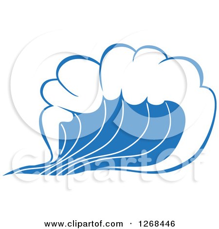 Clipart of a Blue Ocean Surf Wave 8 - Royalty Free Vector Illustration by Vector Tradition SM