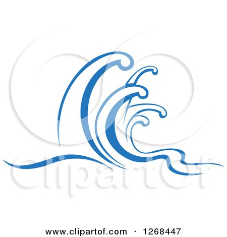 Clipart of Blue Ocean Surf Waves 7 - Royalty Free Vector Illustration by Vector Tradition SM