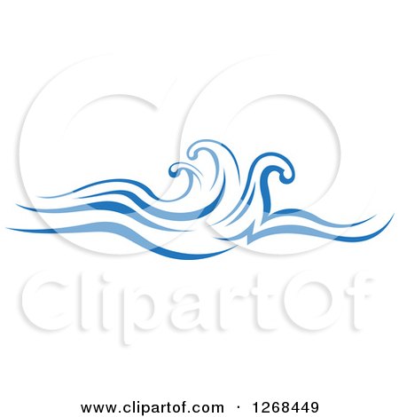 Clipart of Blue Ocean Surf Waves 15 - Royalty Free Vector Illustration by Vector Tradition SM