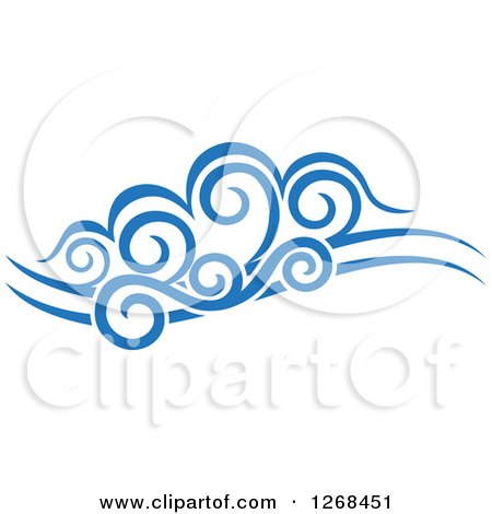 Clipart of Blue Ocean Surf Waves 11 - Royalty Free Vector Illustration by Vector Tradition SM