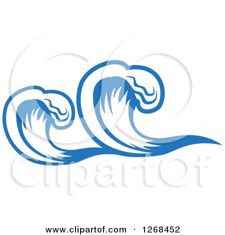 Clipart of Blue Ocean Surf Waves 12 - Royalty Free Vector Illustration by Vector Tradition SM