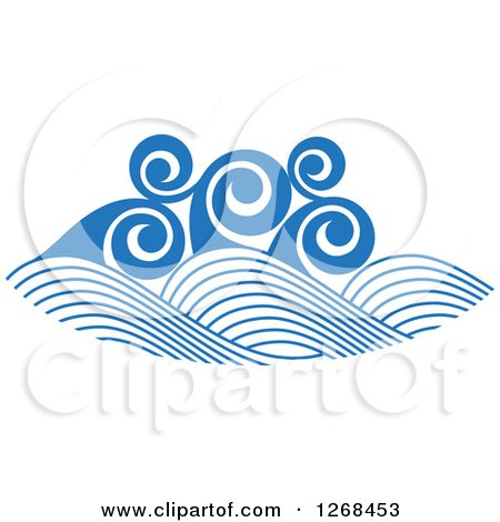 Clipart of Blue Ocean Surf Waves - Royalty Free Vector Illustration by Vector Tradition SM
