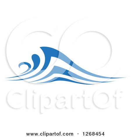 Clipart of a Blue Ocean Surf Wave 6 - Royalty Free Vector Illustration by Vector Tradition SM