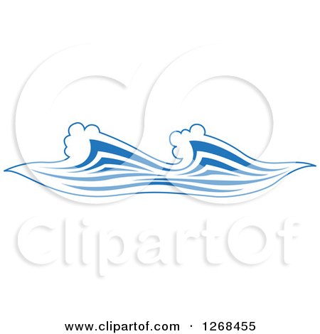 Clipart of Blue Ocean Surf Waves 14 - Royalty Free Vector Illustration by Vector Tradition SM