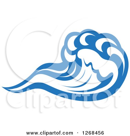 Clipart of a Blue Ocean Surf Wave 3 - Royalty Free Vector Illustration by Vector Tradition SM