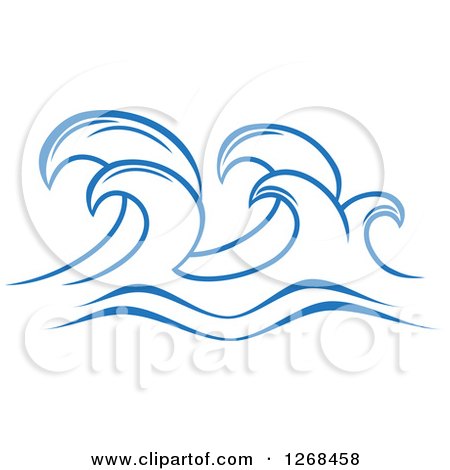 Clipart of Blue Ocean Surf Waves 9 - Royalty Free Vector Illustration by Vector Tradition SM